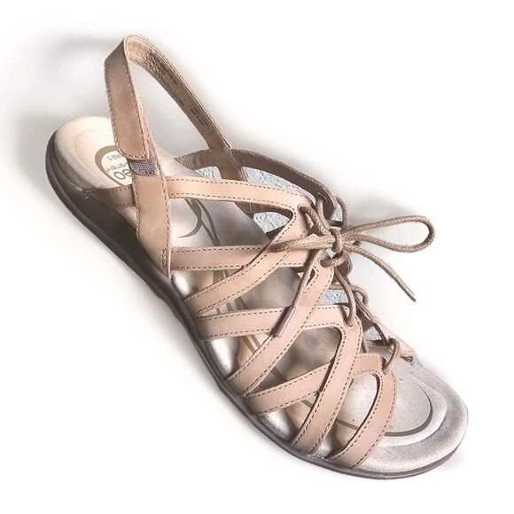 Abeo Bio System Brigita Tan Leather Strappy Gladiator Sandals Sz 9.5 N Narrow - Picture 1 of 6